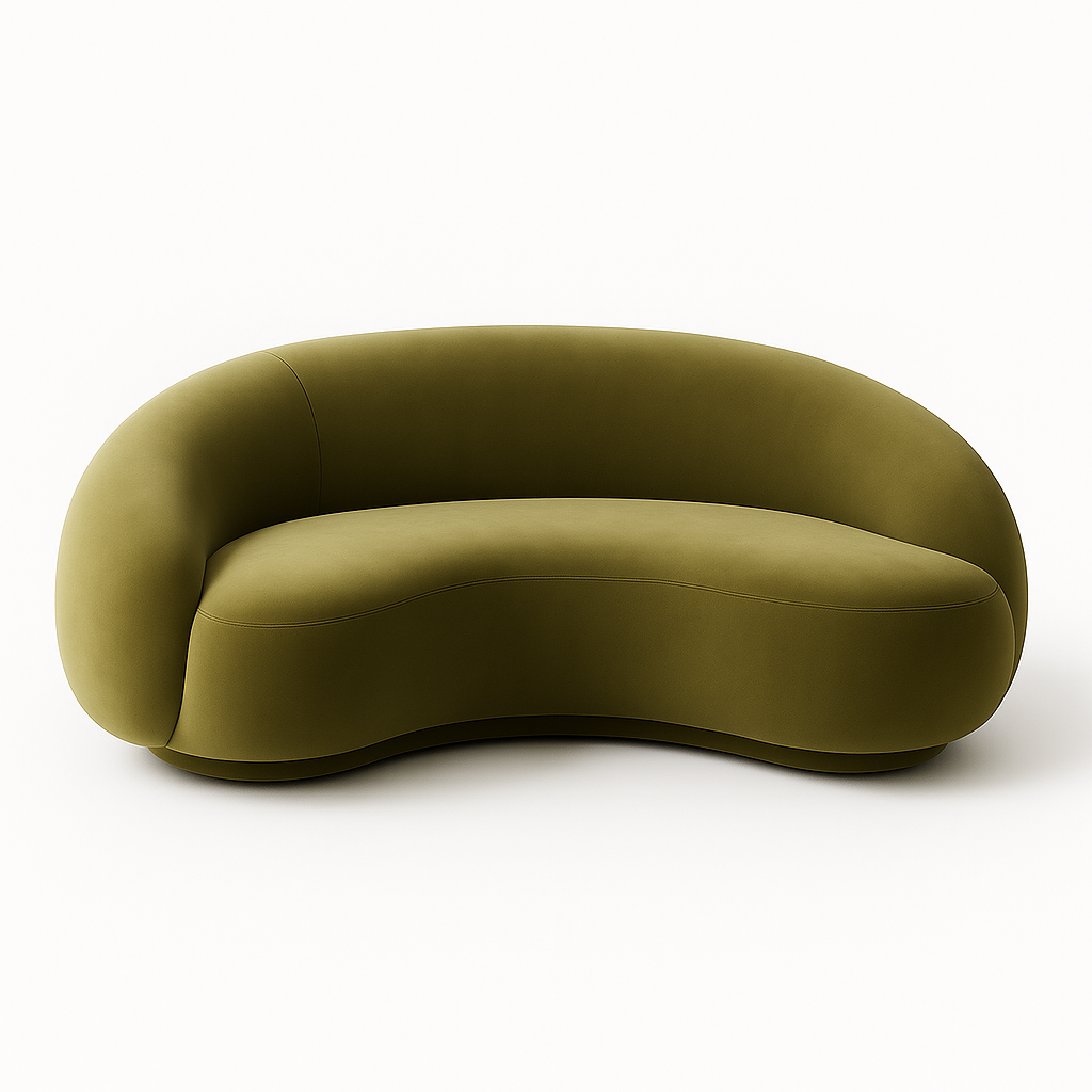 Verdanti Arciform 88-Inch Curve Sofa-Olive