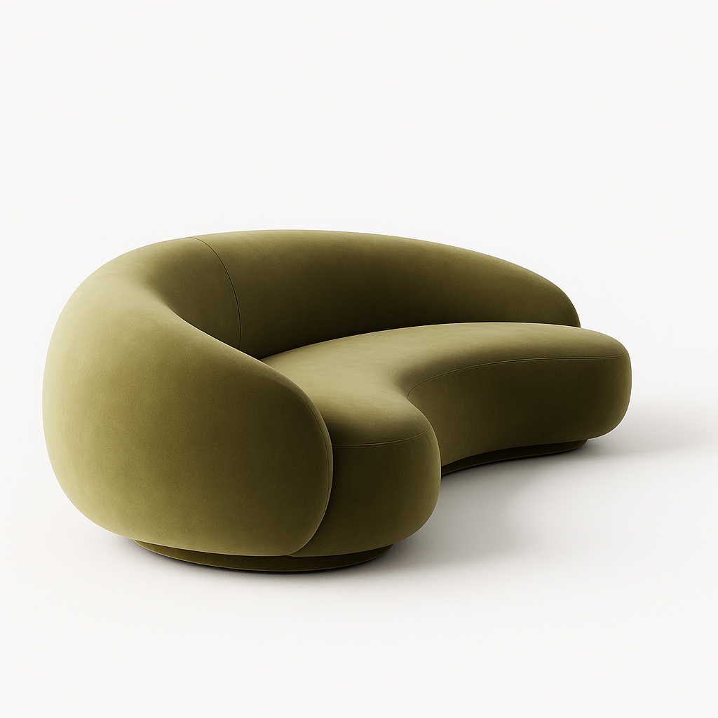 Verdanti Arciform 88-Inch Curve Sofa-Olive